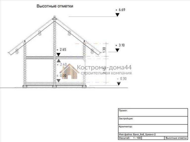 Баня из бревна 7.3х6 — проект ББ-10, вид 4