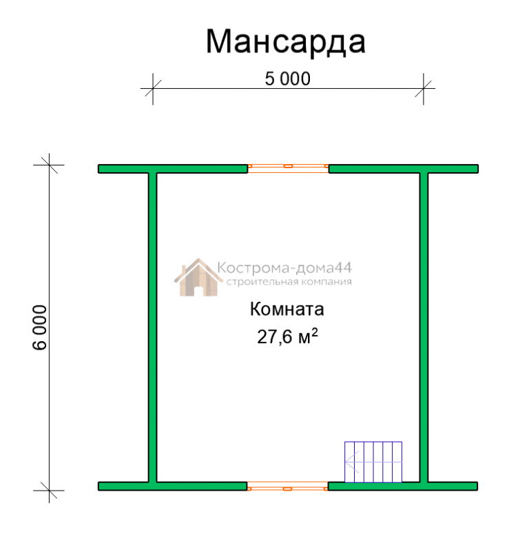 Баня из бруса 6х6 — проект ББ-4, вид 5