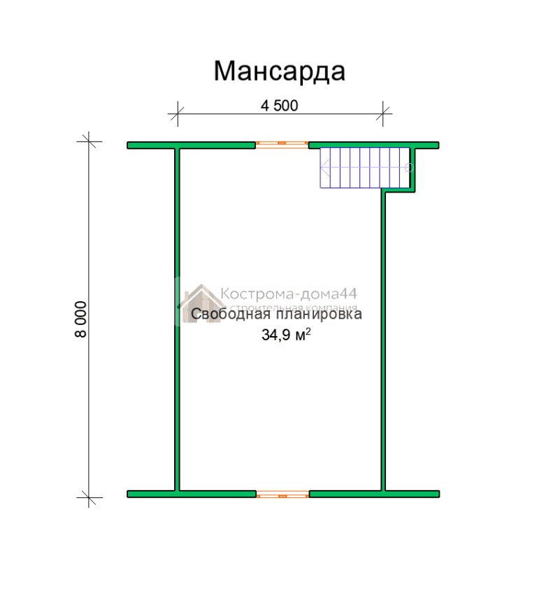 Дом из бруса 6х8 — проект ДБ-1, вид 5