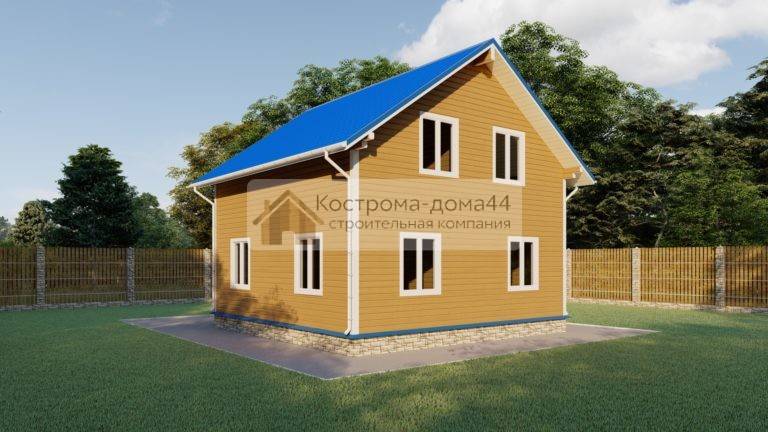 Дом из бруса 8х10 — проект ДБ-14, вид 3