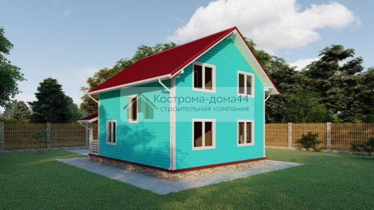 Дом из бруса 7,5х9,5 — проект ДБ-20, вид 3