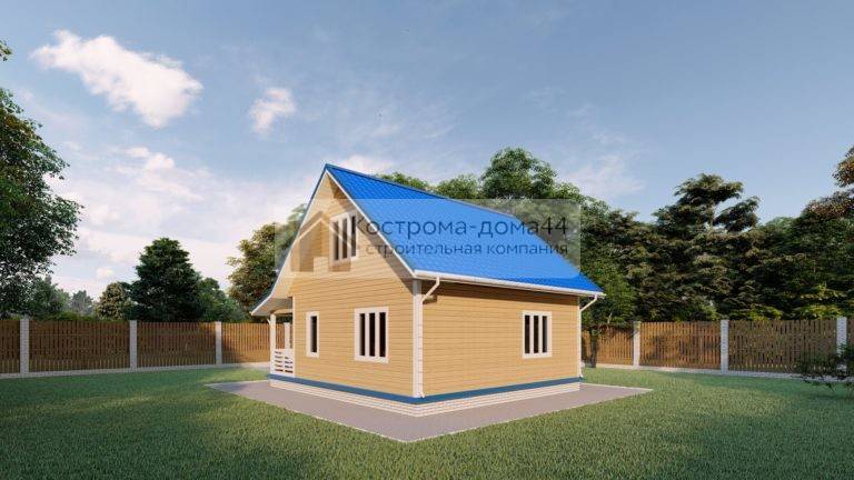 Дом из бруса 8х9 — проект ДБ-3, вид 3