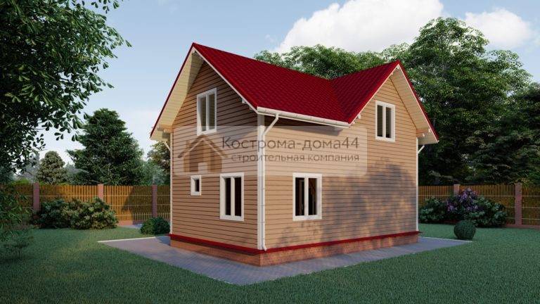 Дом из бруса 7,5х9 — проект ДБ-26, вид 2