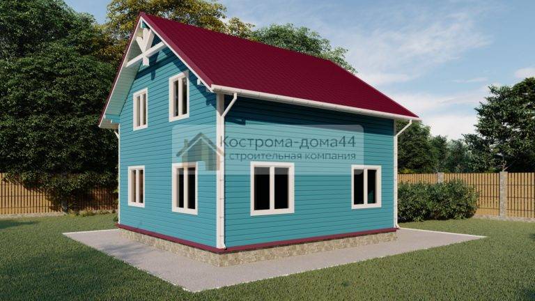 Дом из бруса 8х9,5 — проект ДБ-29, вид 2