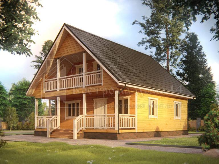 Дом из бруса 10x8 — проект ДБ-33, вид 1