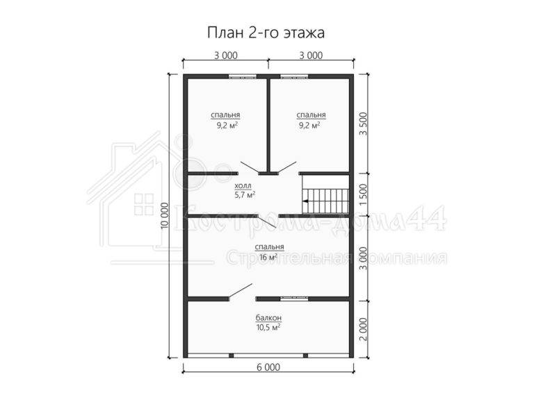 Дом из бруса 10x8 — проект ДБ-33, вид 3