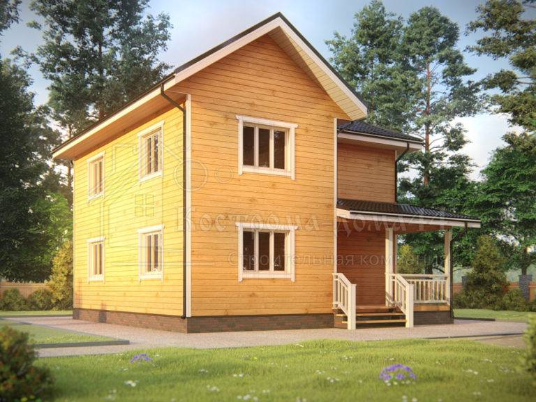 Дом из бруса 9,5x9 — проект ДБ-38, вид 1
