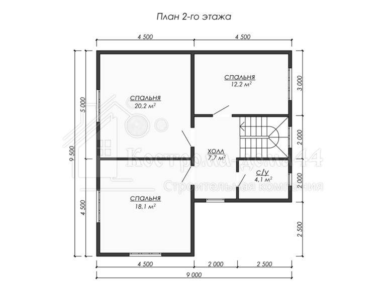 Дом из бруса 9,5x9 — проект ДБ-38, вид 3