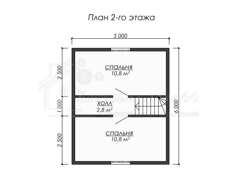 Дом из бруса 8x6 — проект ДБ-39, вид 3