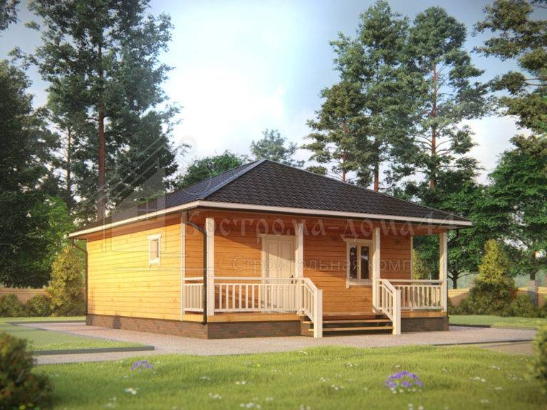 Дом из бруса 9,5x8 — проект ДБ-41, вид 1