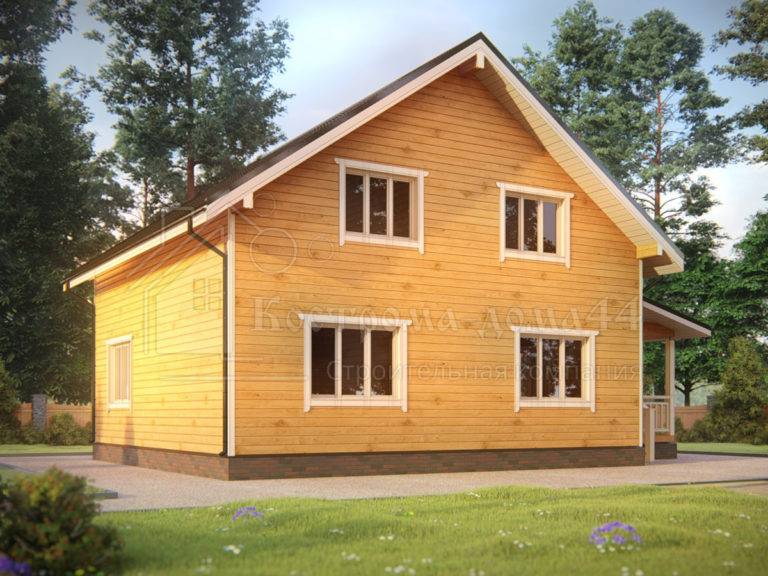 Дом из бруса 9x9 — проект ДБ-43, вид 1