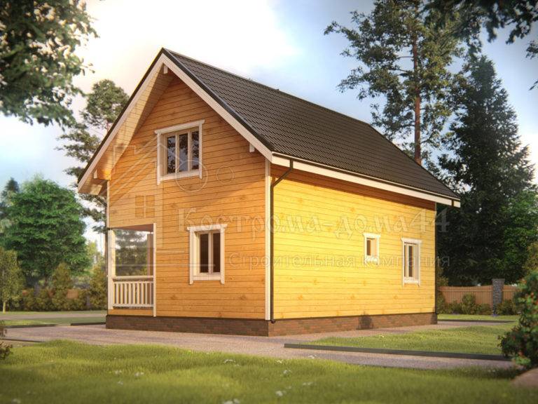 Дом из бруса 9x6 — проект ДБ-44, вид 1