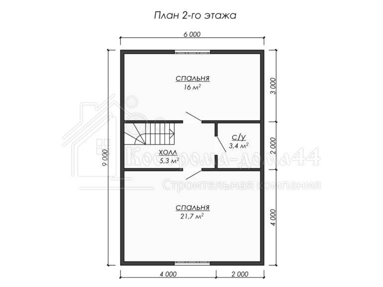 Дом из бруса 9x6 — проект ДБ-45, вид 3