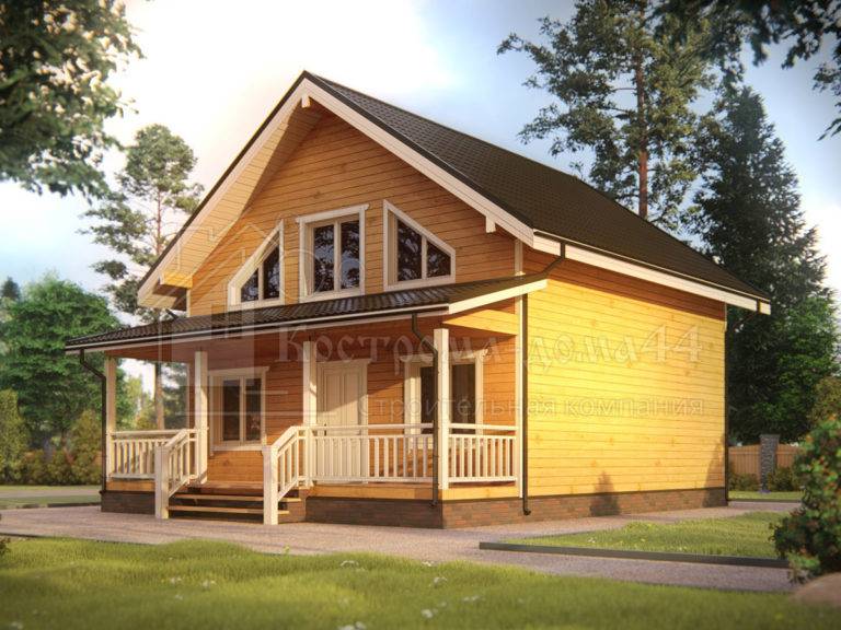 Дом из бруса 10x8 — проект ДБ-48, вид 1