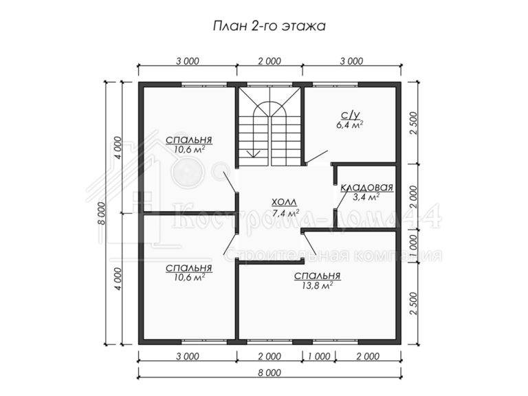 Дом из бруса 10x8 — проект ДБ-48, вид 3