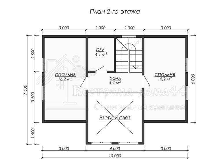 Дом из бруса 10x7.5 — проект ДБ-49, вид 3