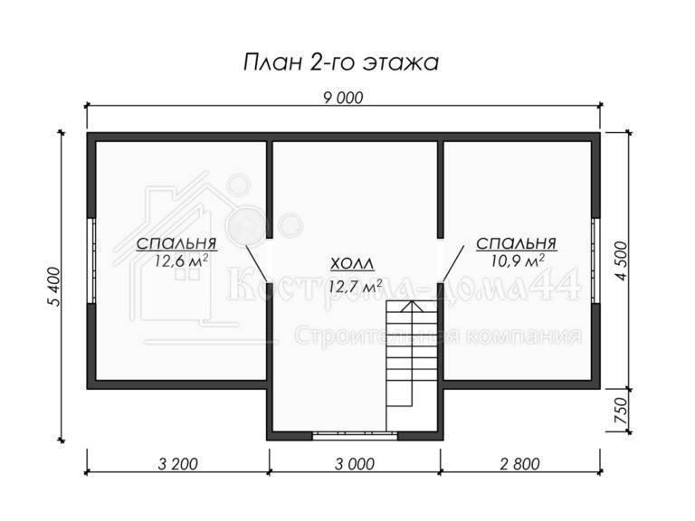 Дом из бруса 9x8.5 — проект ДБ-57, вид 3