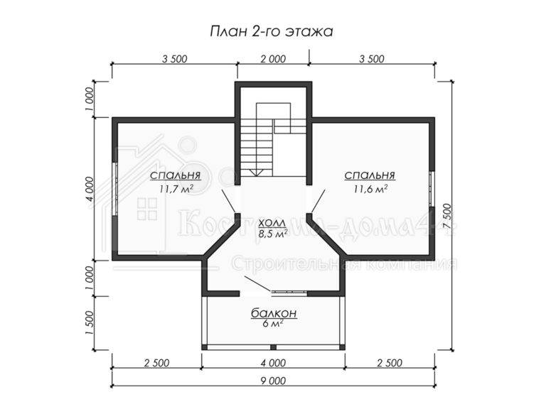 Дом из бруса 9x6 — проект ДБ-60, вид 3