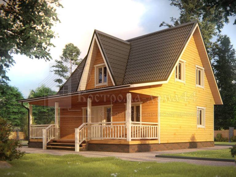Дом из бруса 9,5x9 — проект ДБ-62, вид 1