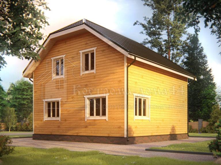 Дом из бруса 10x8 — проект ДБ-63, вид 1