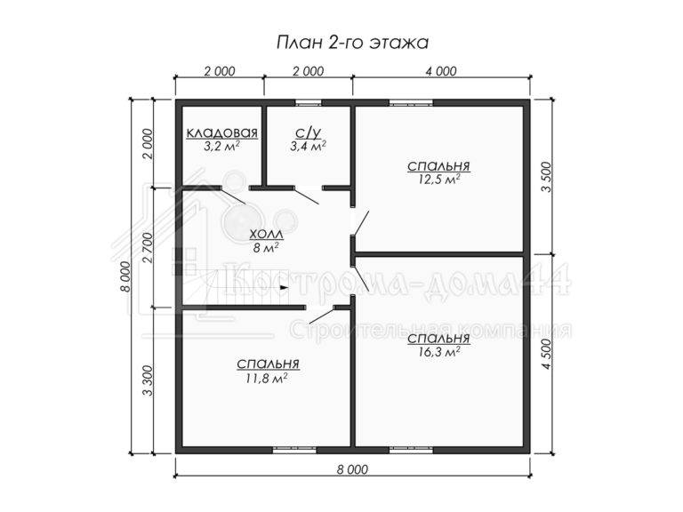 Дом из бруса 10x8 — проект ДБ-63, вид 3