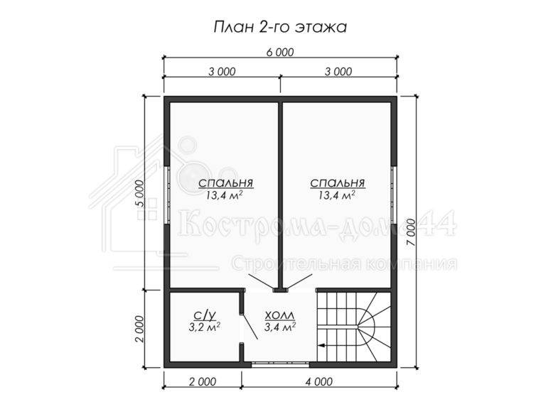 Дом из бруса 8,5x6 — проект ДБ-64, вид 3