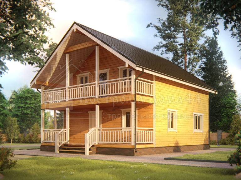Дом из бруса 10x8 — проект ДБ-65, вид 1
