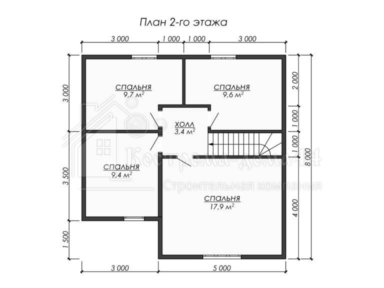 Дом из бруса 12x8 — проект ДБ-66, вид 3