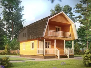 Внешний вид: дом из бруса 9×6, проект ДБ-67