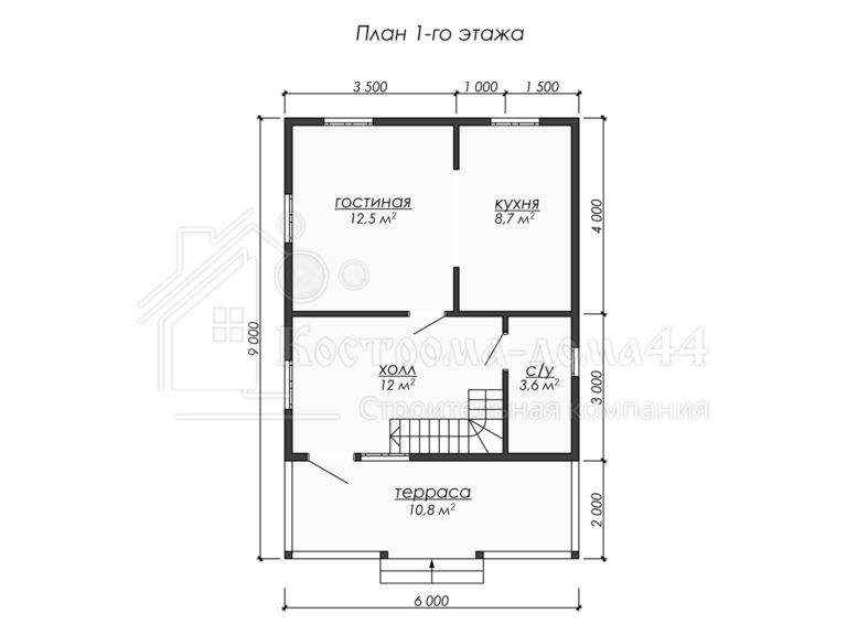 Дом из бруса 9x6 — проект ДБ-67, вид 2