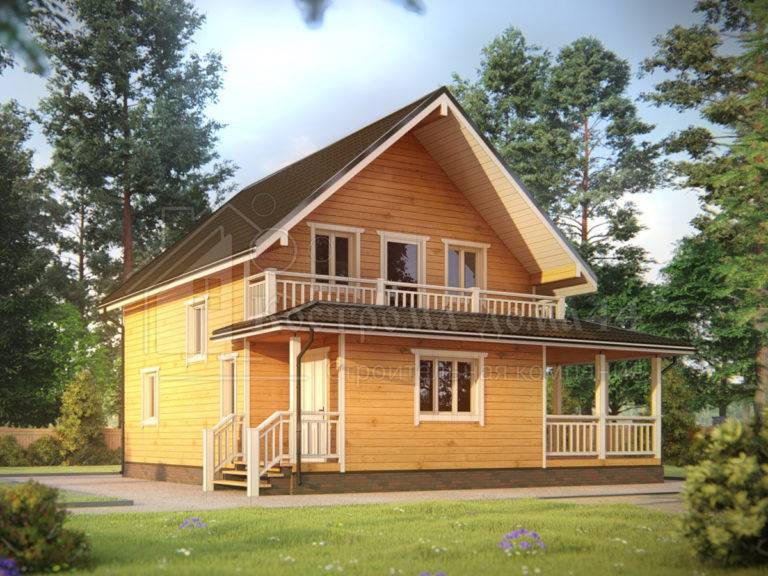 Дом из бруса 9,5x9,5 — проект ДБ-68, вид 1