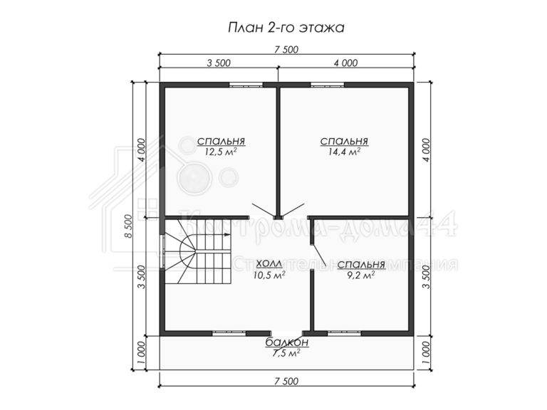 Дом из бруса 9,5x9,5 — проект ДБ-68, вид 3