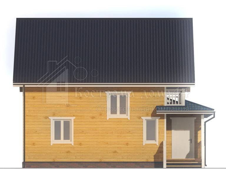 Планировка: Дом из бруса 9,5x9,5 — проект ДБ-68