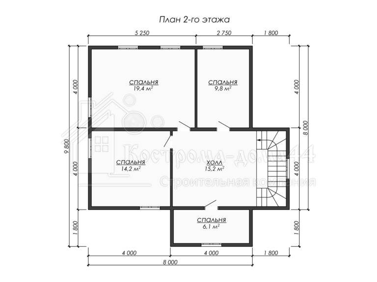 Дом из бруса 10,8x9,8 — проект ДБ-71, вид 3