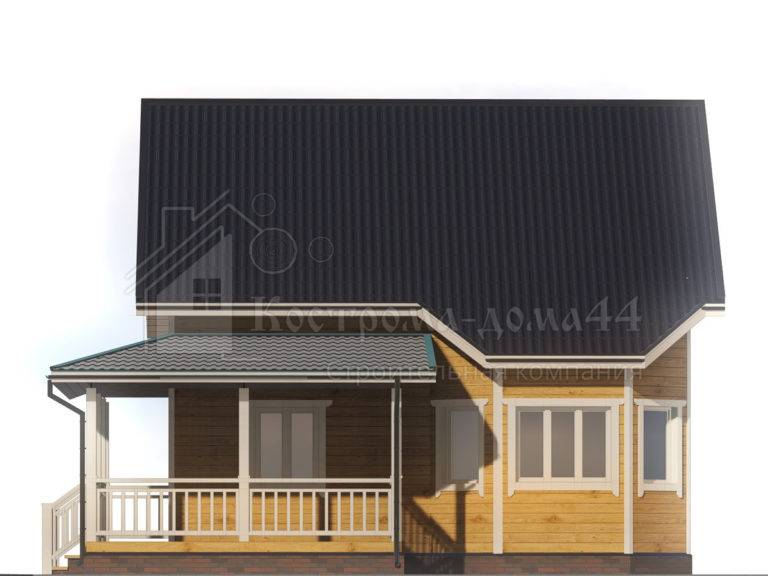 Дом из бруса 8x8 — проект ДБ-72, вид 4