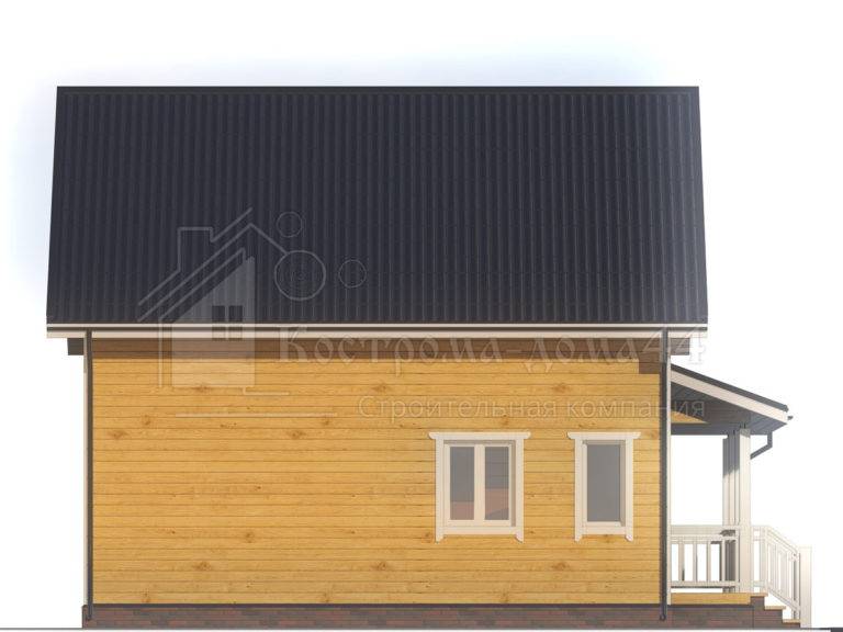 Планировка: Дом из бруса 8x8 — проект ДБ-72