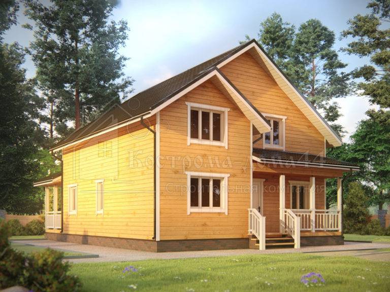 Дом из бруса 13x10,5 — проект ДБ-73, вид 1