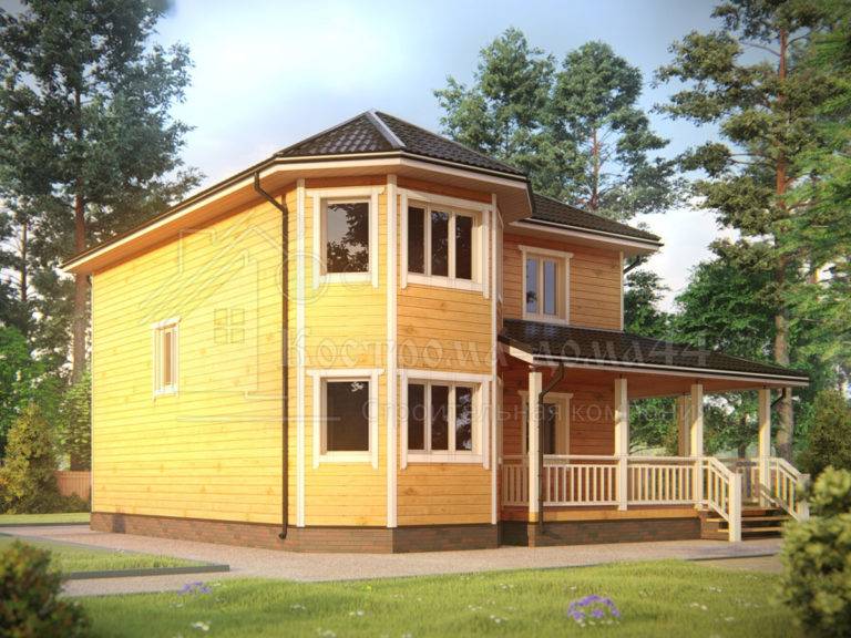 Дом из бруса 10x10 — проект ДБ-74, вид 1