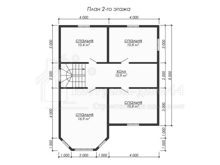 Дом из бруса 10x10 — проект ДБ-74, вид 3