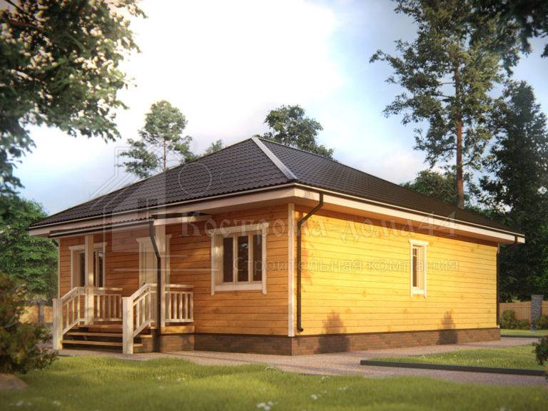 Дом из бруса 11x11 — проект ДБ-77, вид 1