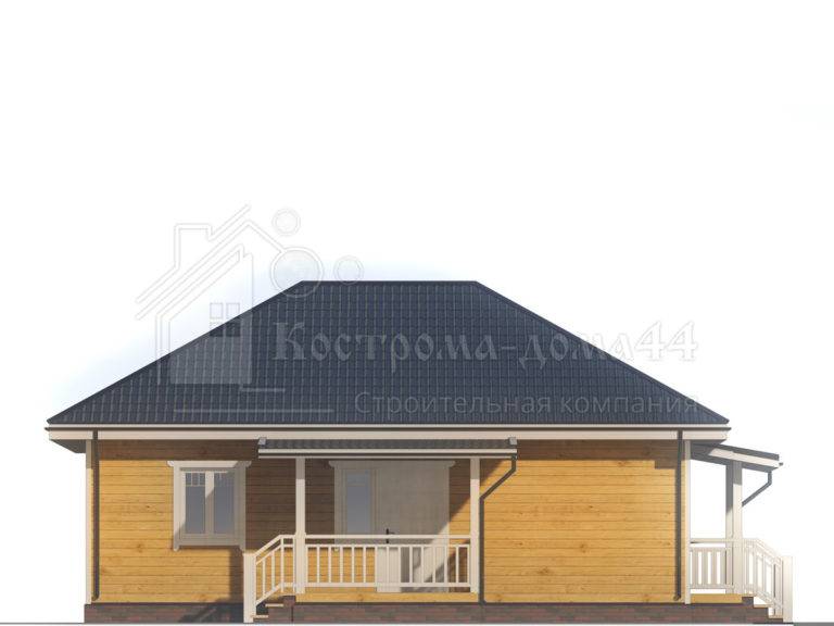 Дом из бруса 11x11 — проект ДБ-77, вид 4