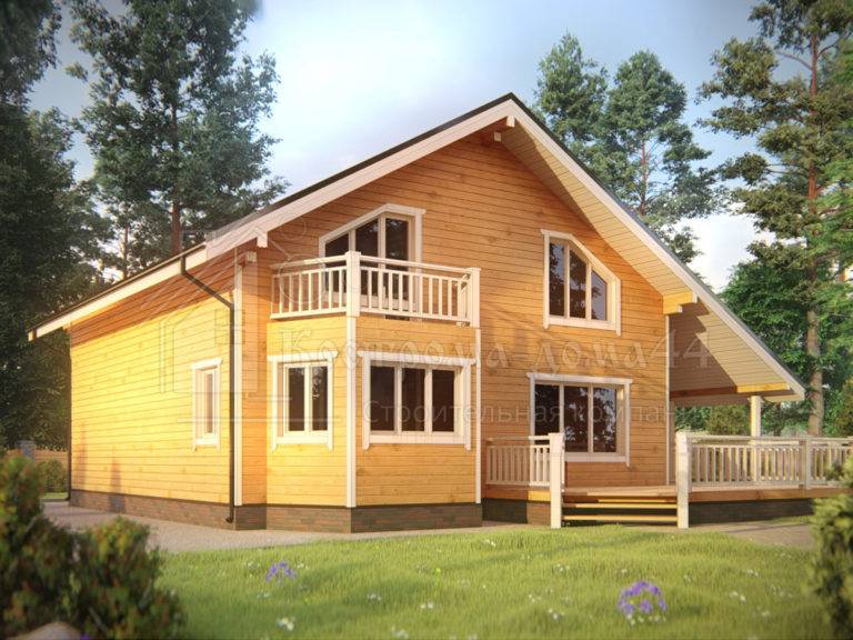Дом из бруса 13,8x12,6 — проект ДБ-79, вид 1