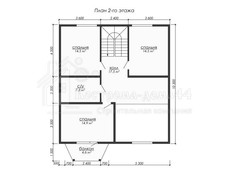 Дом из бруса 13,8x12,6 — проект ДБ-79, вид 3