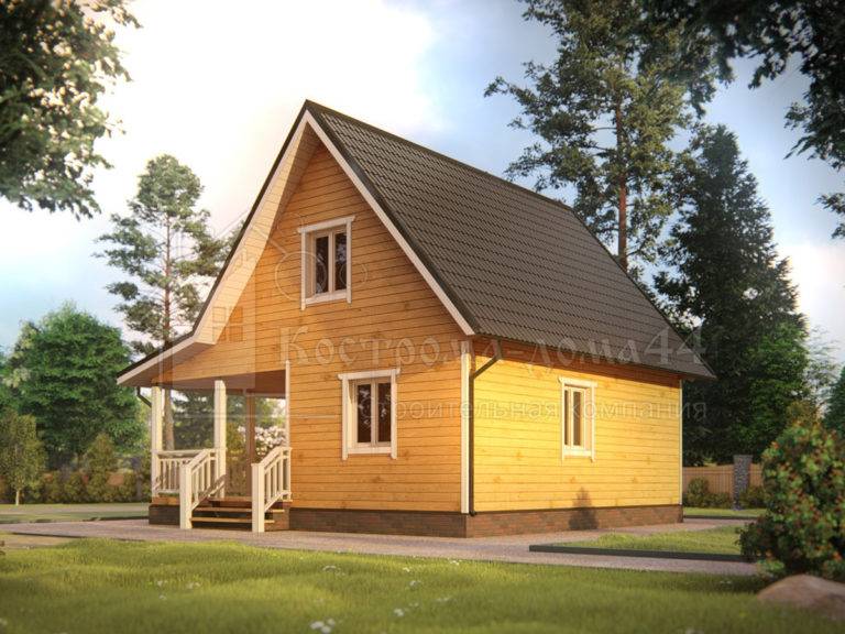 Дом из бруса 8x8 — проект ДБ-80, вид 1