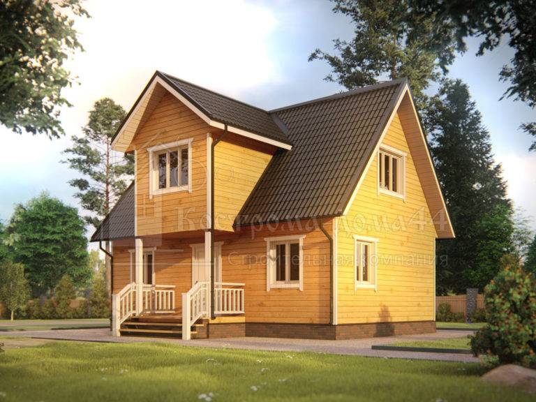 Дом из бруса 9x6 — проект ДБ-82, вид 1