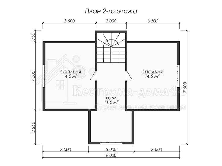 Дом из бруса 9x6 — проект ДБ-82, вид 3