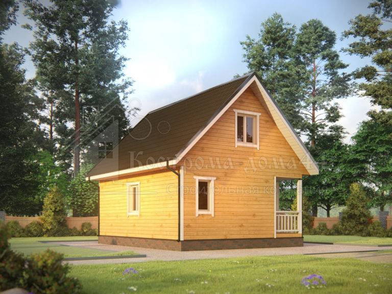 Дом из бруса 8x6 — проект ДБ-83, вид 1