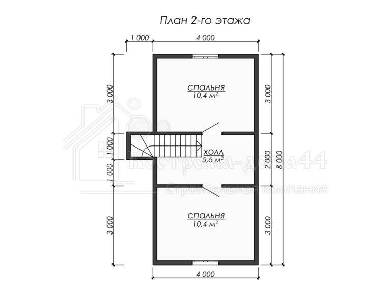 Дом из бруса 8x6 — проект ДБ-83, вид 3