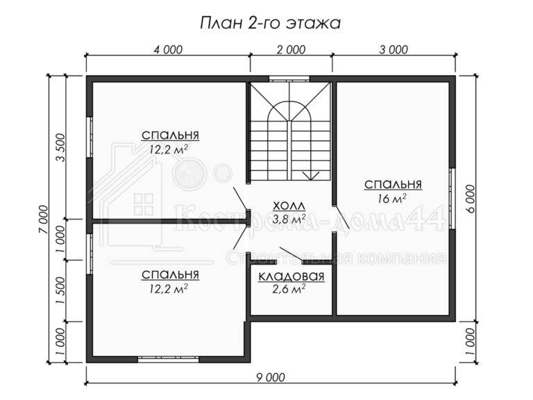 Дом из бруса 9x7 — проект ДБ-87, вид 3