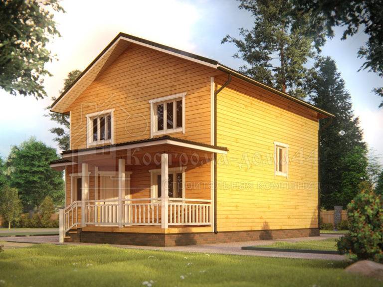 Дом из бруса 8х9 — проект ДБ-89, вид 1